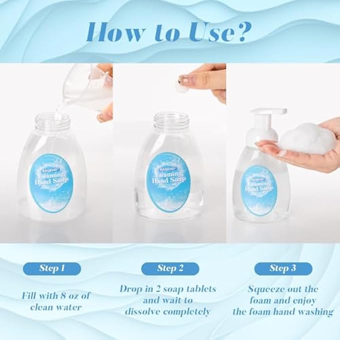 RAQEHO 20 FOAMING HAND SOAP TABLETS - FASTER DISSOLVING FOAM SOAP REFILLS TEA TREE FRAGRANCE HAND WASH TABLETS HAND WASH REFILL PORTABLE HAND SOAP REFILL FOR KITCHEN HOME HOTEL - Image 5